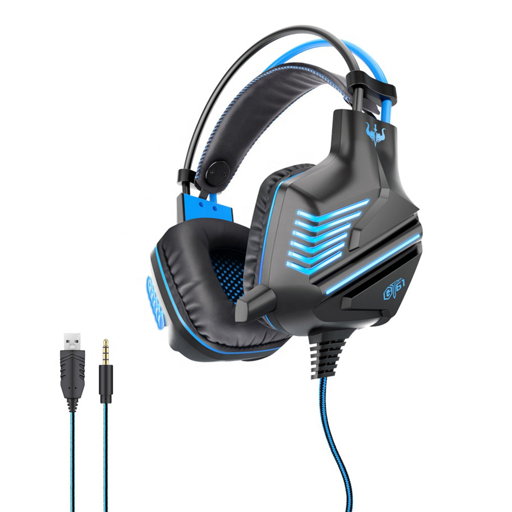 OVLENG GT61 Over-ear Lighting Gaming Headset HiFi Sound 3.5mm AUX+USB Cable Wired Headphone with Noise Reduction Microphone OVLENG GT61 Over-ear Lighting Gaming Headset HiFi Sound 3.5mm AUX+USB Cable Wired Headphone with Noise Reduction Microphone